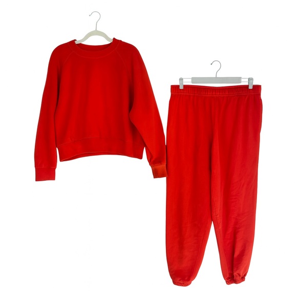 Athleta Other - Athleta Red Sweatshirt & Jogger Lounge Set Women’s Large